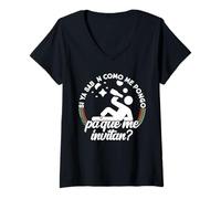Femme Si Ya saben como me Pongo pa Que m'invitan T-Shirt avec Col en V