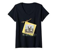 Femme siamix cat sorara2_002 T-Shirt avec Col en V