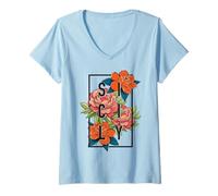 Femme Sicile Italie Wildflower Floral Sicilia Italia Souvenir T-Shirt avec Col en V