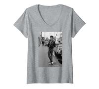 Femme Sid Vicious Punk, Basse légendaire des Sex Pistols (1977) T-Shirt avec Col en V