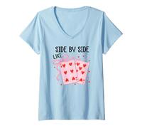 Femme Side by Side Like 67 Cards Valentine 6 7 Youre The 6 to My 7 T-Shirt avec Col en V