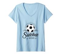 Femme Sideline Mom Soccer Game Days Soccer Mama T-Shirt avec Col en V