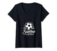 Femme Sideline Mom Soccer Mama Soccer Mom Gift Game Days T-Shirt avec Col en V