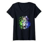 Femme Sierra Leone T-Shirt avec Col en V