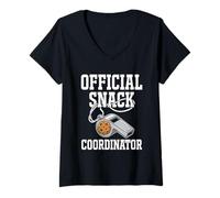 Femme Sifflet d'arbitre Humoristique Officiel pour coordinateur de collation T-Shirt avec Col en V