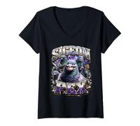 Femme Sigeon Pex est Le Meilleur drôle Gen Alpha Pigeon Meme T-Shirt avec Col en V