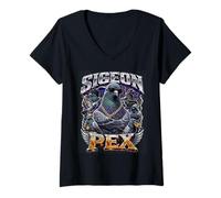 Femme Sigeon Pex est Le Meilleur drôle Gen Alpha Pigeon Meme T-Shirt avec Col en V