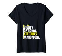 Femme Sight? Facultatif - Alieuse Personne De Conscience T-Shirt avec Col en V