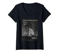Femme Signal Techno Acide Deep Space Rave 770-AX T-Shirt avec Col en V
