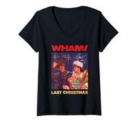 Femme Signature Last Christmas T-Shirt avec Col en V