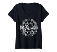 Femme Signe du Zodiaque Capricorne Loi Positive de l'attraction Affirmation T-Shirt avec Col en V