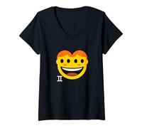 Femme Signe du zodiaque Gémeaux Emoticône Drôle Astrologie Horoscope Amoureux T-Shirt avec Col en V