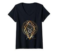 Femme Signe du zodiaque Taureau Horoscope Astrologie Signe du zodiaque T-Shirt avec Col en V