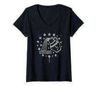 Femme Signe du zodiaque Verseau Horoscope Astrologie T-Shirt avec Col en V