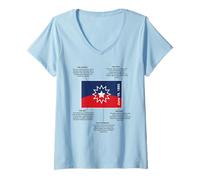 Femme Signification du Drapeau Juin T-Shirt avec Col en V