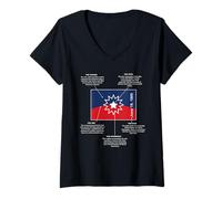 Femme Signification du Drapeau Juin T-Shirt avec Col en V