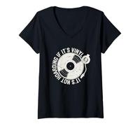 Femme S'il s'agit d'un vinyle, ce n'est pas de la thésaurisation de musique T-Shirt avec Col en V
