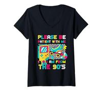 Femme s'il Vous plaît, Soyez Patient avec Moi, Je Viens des années 1900 Vintage 1900 T-Shirt avec Col en V