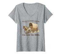 Femme s'il Vous plaît, Soyez Patient avec Moi, Je Viens du Boomer des années 1900 T-Shirt avec Col en V