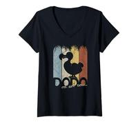 Femme Silhouette d'oiseau rétro Vintage drôle Dodo Or Not Dodo T-Shirt avec Col en V