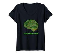 Femme Silicon State of Mind Engineer PCB Brain Design T-Shirt avec Col en V