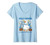 Femme Silly Goose Club d'assistant médical, Mignon et drôle T-Shirt avec Col en V