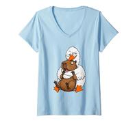 Femme Silly Goose Not A Hugger Capybara Hug Humour Sarcastique drôle T-Shirt avec Col en V