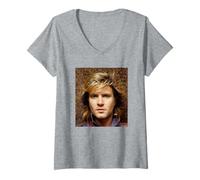 Femme Simon Le Bon 80s Hair Duran Duran par Virginia Turbett T-Shirt avec Col en V