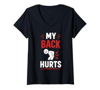 Femme Simple Funny Gym Workout Quote My Back Hurts T-Shirt avec Col en V