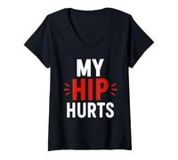 Femme Simple Funny Gym Workout Quote My Hip Hurts T-Shirt avec Col en V
