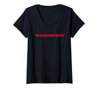 Femme Simple Funny Gym Workout Quote My Shoulder Hurts T-Shirt avec Col en V