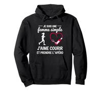Femme Simple j’Aime Courir et l’apéro Humour Course à Pied Sweat à Capuche