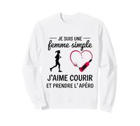 Femme Simple j’Aime Courir et l’apéro Humour Course à Pied Sweatshirt