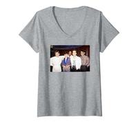 Femme Simple Minds Jim Kerr Band Années 80 par Virginia Turbett T-Shirt avec Col en V