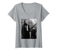 Femme Simple Minds Jim Kerr Charlie Burchill par David Corio T-Shirt avec Col en V