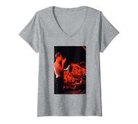 Femme Simple Minds Live Jim Kerr New Gold Dream Virginia Turbett T-Shirt avec Col en V