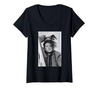 Femme Simply Red Mick Hucknall Livre d'images Portrait 1986 T-Shirt avec Col en V