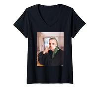 Femme Sinéad O'Connor Rien ne Compare 2 U Portrait par AJ Barratt T-Shirt avec Col en V