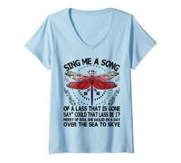 Femme Sing Me A Song - Cadeau amusant pour les amoureux des animaux T-Shirt avec Col en V