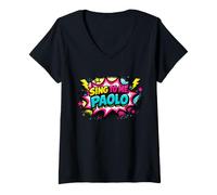 Femme Sing to Me Paolo Pastel Mignon Papillon Nostalgie T-Shirt avec Col en V