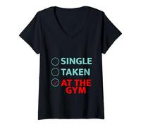 Femme Single Taken At The Gym Fitness Priorities Workout T-Shirt avec Col en V