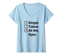 Femme Single Taken at The Gym T-Shirt avec Col en V