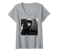 Femme Siouxsie Sioux des Banshees Chante en Direct Martin O'Neill T-Shirt avec Col en V