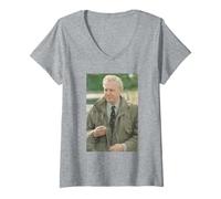 Femme Sir David Attenborough Présentateur Britannique Blue Planet Earth T-Shirt avec Col en V