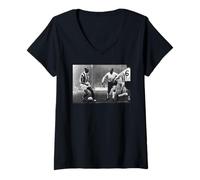 Femme Sir Stanley Matthews Coupe du Monde légendaire de Footballeur d'Angleterre T-Shirt avec Col en V
