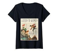 Femme Sirènes et pirates vintage T-Shirt avec Col en V