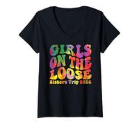 Femme Sisters Weekend Girls on The Loose Sisters Trip 2026 T-Shirt avec Col en V
