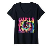 Femme Sisters Weekend Girls on The Loose Sisters Trip 2026 T-Shirt avec Col en V