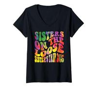 Femme Sisters Weekend : Sisters on The Loose Sisters Trip 2026 T-Shirt avec Col en V