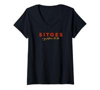 Femme Sitges. My Place to be. T-Shirt avec Col en V